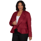 Plus Size Emaline Country Code Solid Long Sleeve Faux Suede Open - image 1