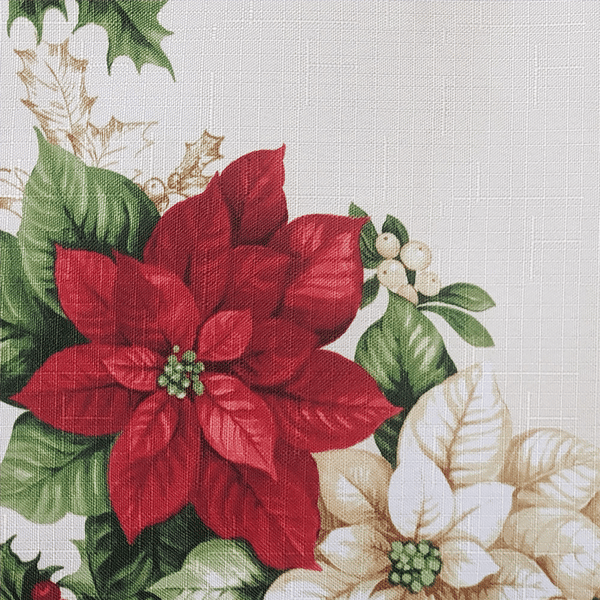 Threadmade Red & White Poinsettias Napkins - Set of 4
