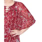 Womens NY Collection Elbow Sleeve Blur Floral Blouse - Red - image 2