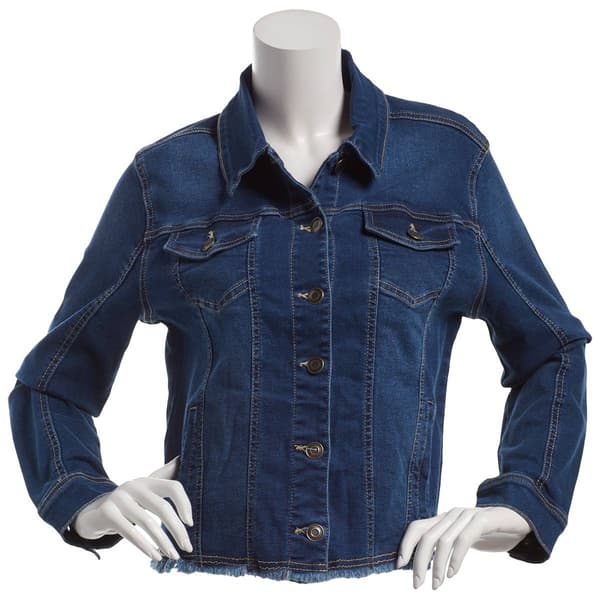 Womens Baccini Fray Hem Trucker Jacket - image 