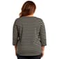 Plus Size Hasting & Smith 3/4 Sleeve Stripe Round Hem V Neck Tee - image 3