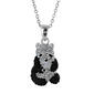 Crystal Kingdom Silver-Tone Crystal Panda 18in. Necklace - image 1