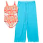 Girls (7-16) Kensie Girl Feather Print One Piece Swimsuit & Pants - image 2