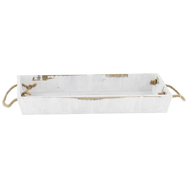 9th & Pike&#174; Set of 2 Wood Serving Trays with Rope Handles