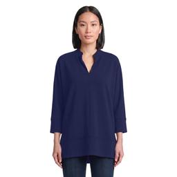 Womens Jones New York 3/4 Sleeve Johnny Collar W Pearl Stitch Se