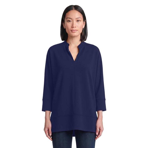 Womens Jones New York 3/4 Sleeve Johnny Collar W Pearl Stitch Se
