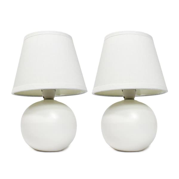 Simple Designs Mini Ceramic Globe Table Lamp - Set of 2