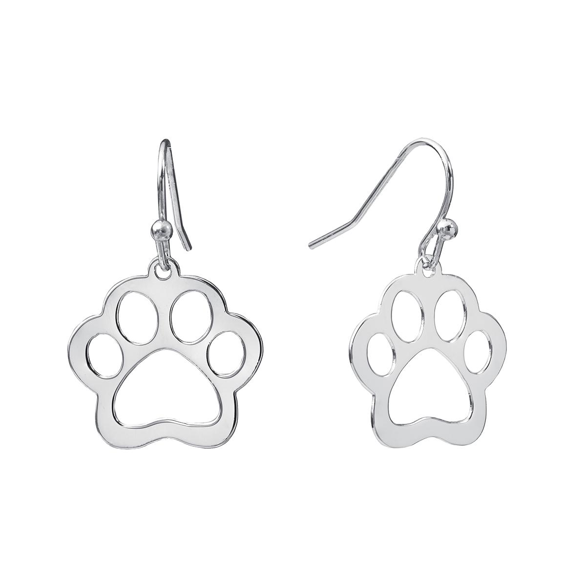 Fine Silver Plated Paw Print Drop Earrings,New Products : American Fashion Style Bags On Sale