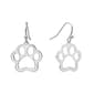 Fine Silver Plated Paw Print Drop Earrings - image 1