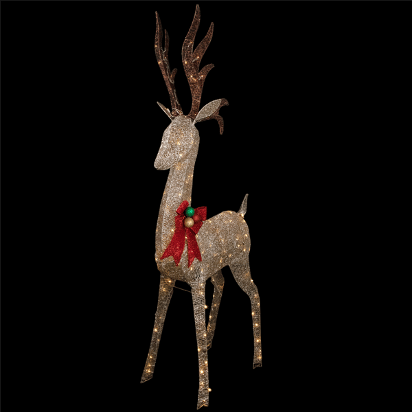Northlight 74in. LED Champagne Deer Outdoor Christmas Decor