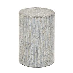 9th & Pike(R) Multi Shell And Wood Contemporary Accent Table