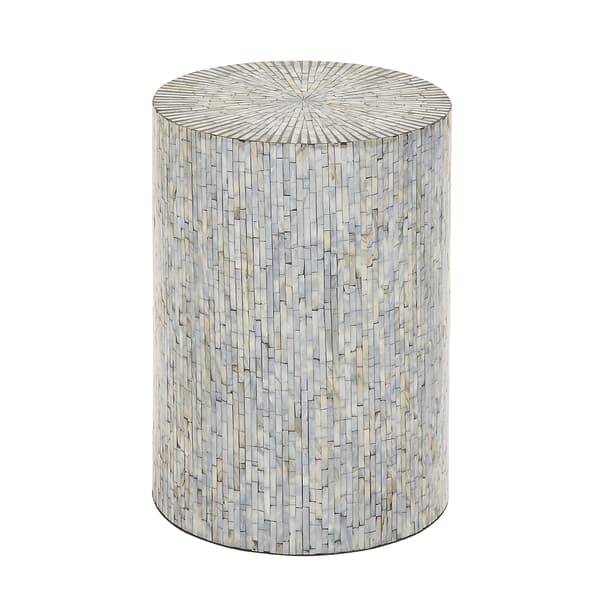 9th & Pike&#40;R&#41; Multi Shell And Wood Contemporary Accent Table