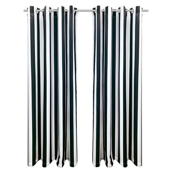 Commonwealth&#40;tm&#41; Seascapes Black Stripe Grommet Panel Pair