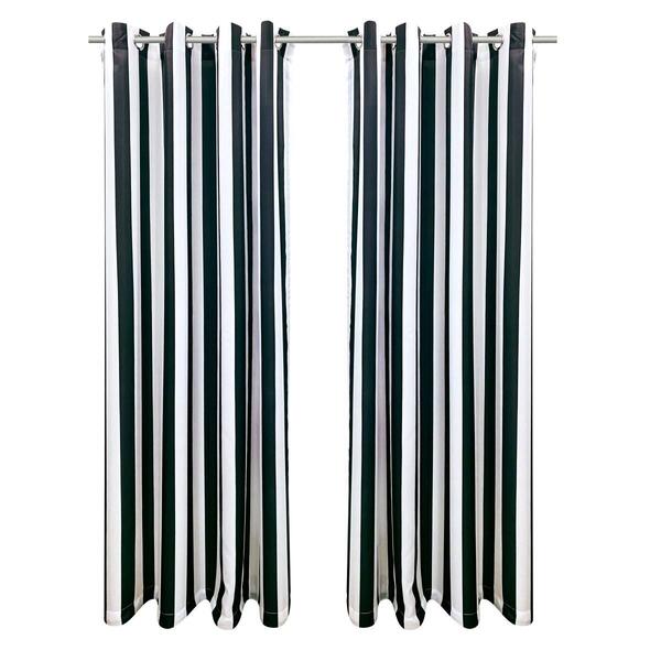 Commonwealth&#40;tm&#41; Seascapes Black Stripe Grommet Panel Pair - image 