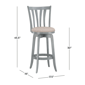 HH2 Home Savana Blue Wood Swivel Bar Height Stool - image 6