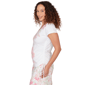 Womens Hearts of Palm Bloom Service Cap Sleeve Floral Blouse - image 4