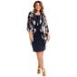 Plus Size Sandra Darren Drape Solid/Floral Jacket Dress - image 1