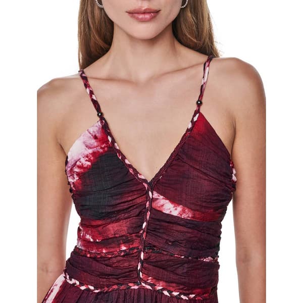 Womens DKNY Sleeveless V Neck Firework Tie Dye Midi Dress