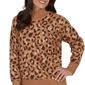 Womens Hearts of Palm Berry Fabulous Mock Neck Leopard Sweater - image 5