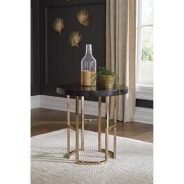 Coaster Corliss Americano and Rose Brass Round End Table