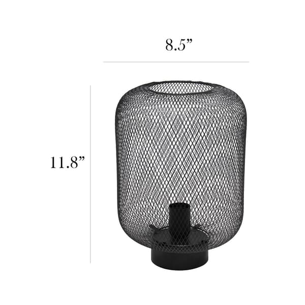 Simple Designs Metal Industrial Table Lamp w/Mesh Shade