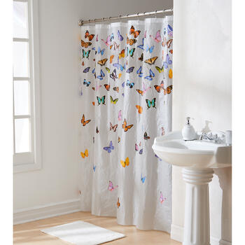 Maytex Flutterby Peva Shower Curtain, Juicy Couture Pearl Shower Curtain Sets