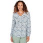 Petites Emaline Seabreeze Essence Long Sleeve V-Neck Top With Sh - image 1