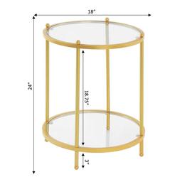 Convenience Concepts Royal Crest 2 Tier Round Glass End Table