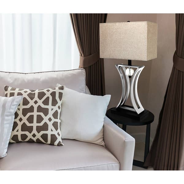 Elegant Designs Chrome Executive Business Table Lamp w/Shade