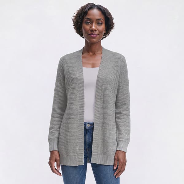 Womens 89th & Madison Long Sleeve Open Front Back Detail Cardigan