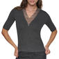 Womens DKNY Elbow Sleeve Embellished V-Neck Sweater - image 1