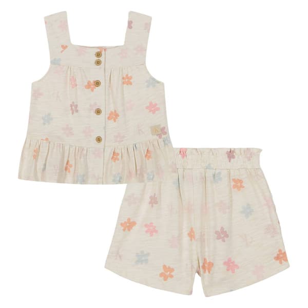 Girls &#40;4-6x&#41; Calvin Klein 2pc. Floral Peplum Top & Shorts Set