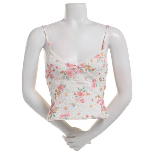 Juniors Self Esteem Floral Lace Cami - image 
