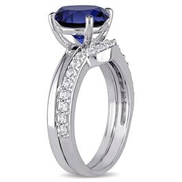 Gemstone Classics&#8482; 10kt. White Gold Blue & White Sapphire Ring