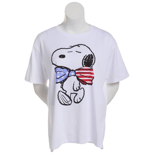 Juniors Plus Freeze Snoopy Americana Graphic Tee