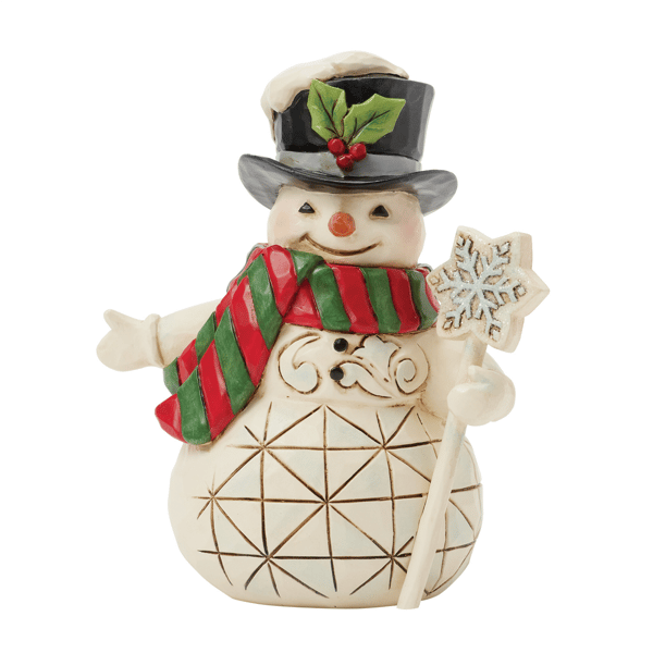 Jim Shore Heartwood Creek Snowman Snowflake Staff Mini Figurine - image 