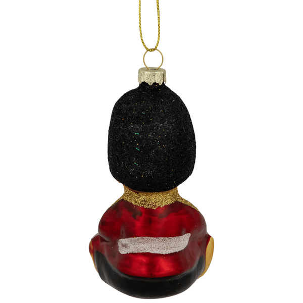 Northlight Glittered Teddy Bear Soldier Glass Christmas Ornament