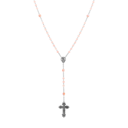 Symbols of Faith Silver-tone Beaded Crucifix Rosary