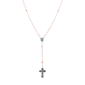 Symbols of Faith Silver-tone Beaded Crucifix Rosary - Light Pink - image 1