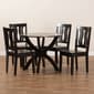 Baxton Studio Karla Dark Brown Finish Wood 5pc. Dining Set - image 8