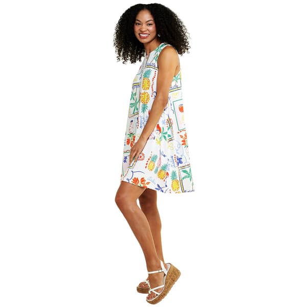 Womens Harlow & Rose Sleeveless Tropical Shift Dress
