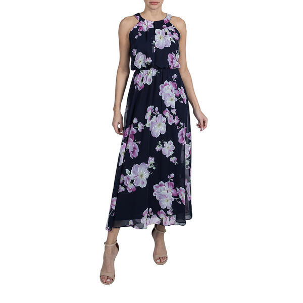 Plus Size Robbie Bee Sleeveless Halter Floral Maxi Dress - image 