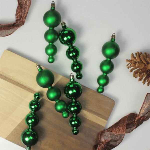 Northlight 6ct. Green Shiny & Matte Christmas Ornaments