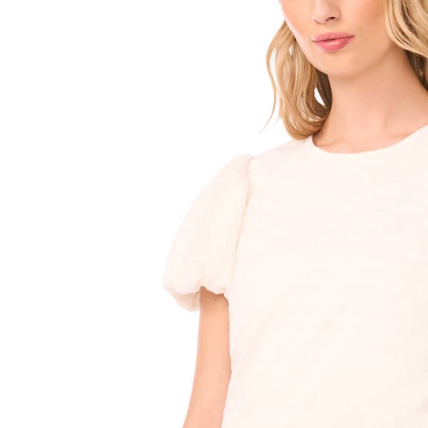 Womens Cece Short Bubble Sleeve Textured Knit Blouse