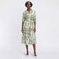 Womens Mlle Gabrielle Roll Tab Sleeve Paisley Tier Shirtdress - image 1