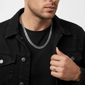 Mens Iron Saints 8mm Cuban Link Silver-Tone Necklace - image 4