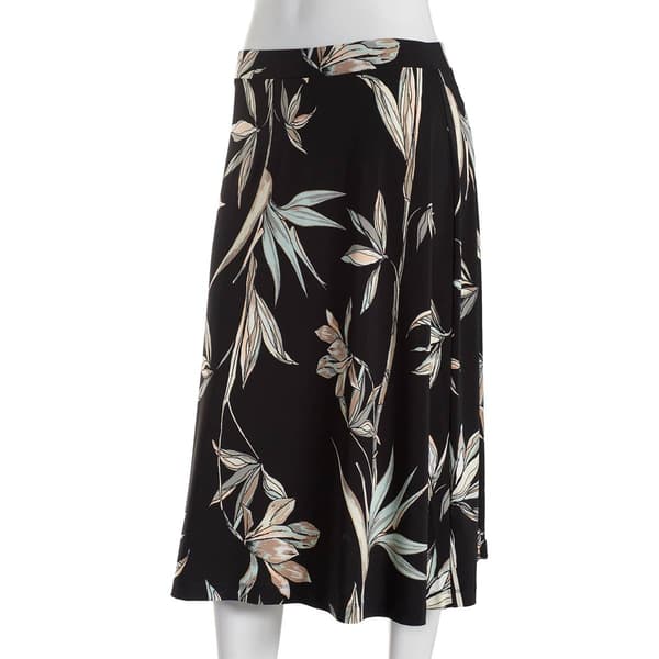 Womens Kasper Floral Midi Floral Flare A-Line Skirt - image 