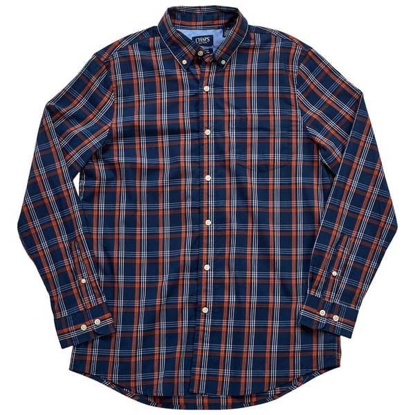 Mens Chaps Long Sleeve Stretch Woven Button Front Shirt - image 