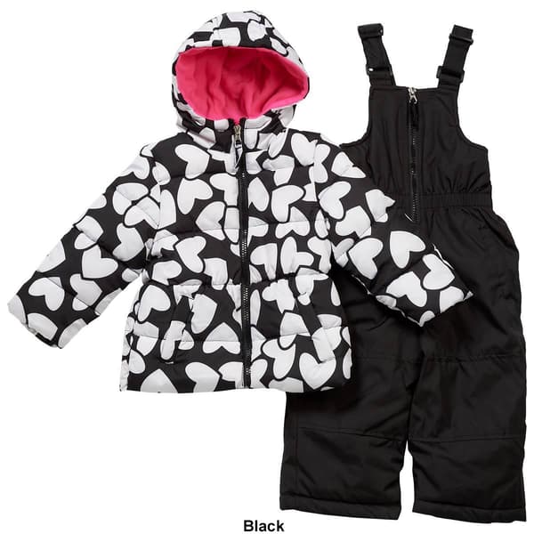 Baby Girl &#40;12-24M&#41; Pink Platinum&#174; Heart & Solid Snowsuit