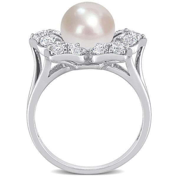Gemstone Classics&#8482; Pearl & Sapphire Floral Ring